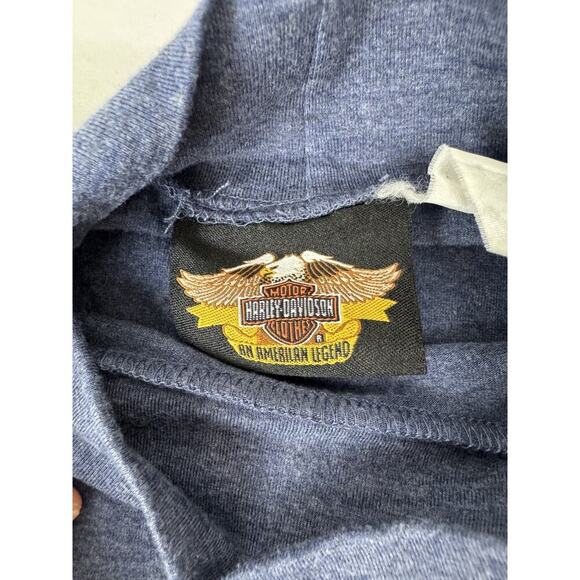 Harley-Davidson Blue Long Sleeve Turtleneck Blue Motorcycle Biker Logo Large - Picture 6 of 7